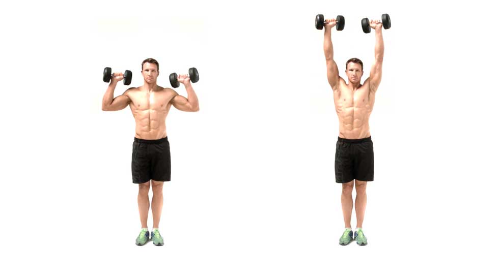 Press Mancuernas De Pie Ejercicios Serratos Mancuernas Press De