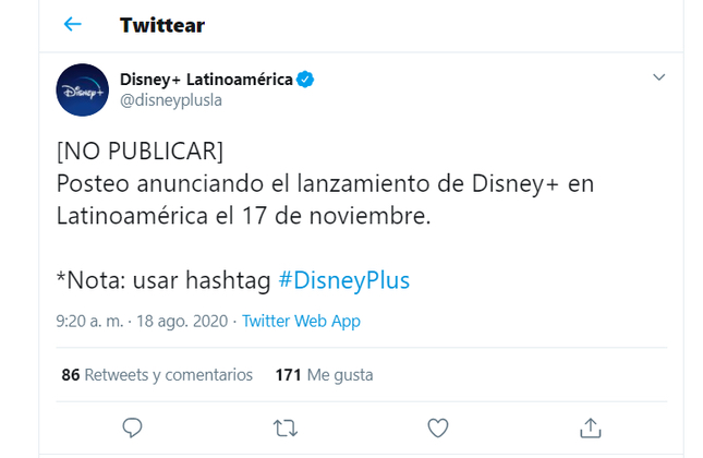 disney+ twitter 17 de noviembre