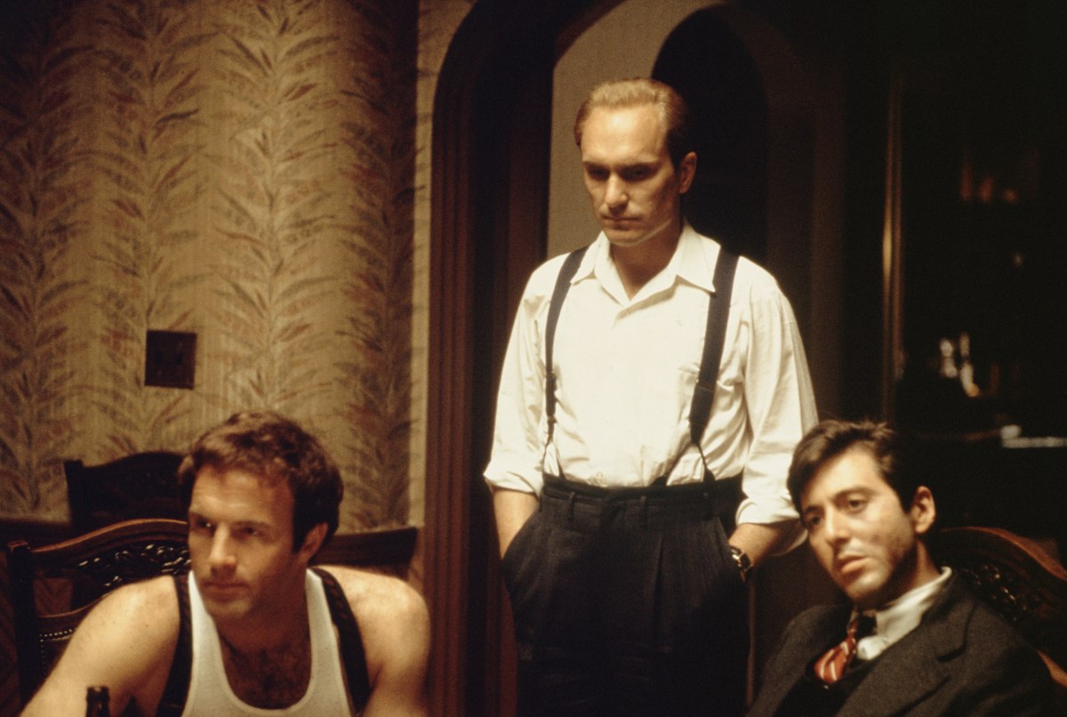 Robert Duvall, James Caan y Al Pacino en El Padrino.