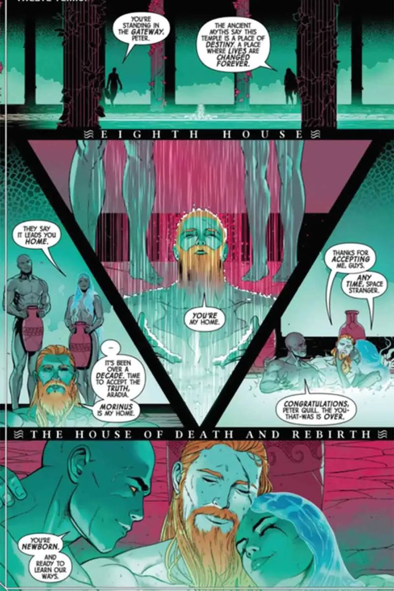 Comic de Guardianes de la Galaxia que muestra al personaje que interpreta Chris Pratt