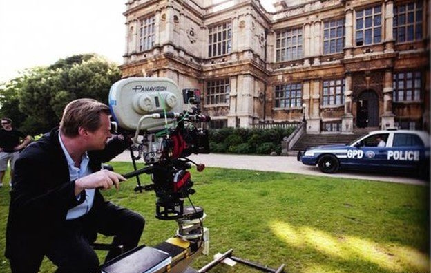 Nolan filmando en la mansión